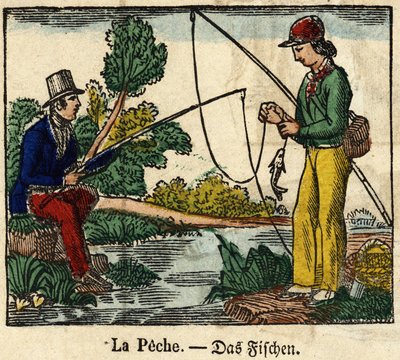 Fishing, the image of a spinal 19th century. av French School