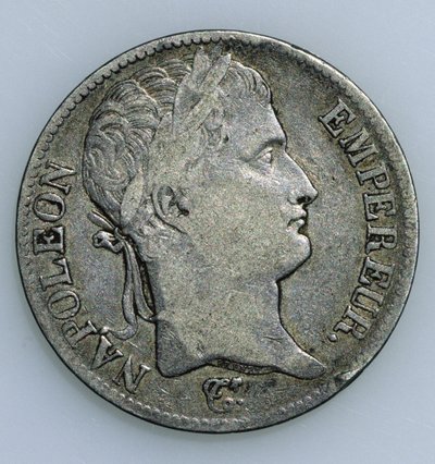 Fem Franc-mynt, med hodet til Napoleon (1769-1821) 1811 (recto) av French School