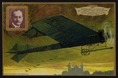 Antoinette-flyets flyging av Henri Demanest, Frankrike av French School