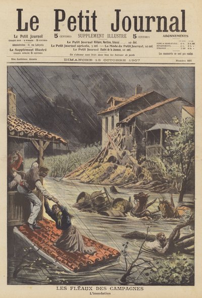 Flom i Sør-Frankrike (farge litho) av French School