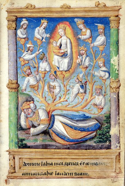 Fol.11r The Tree of Jesse, fra Heures a l