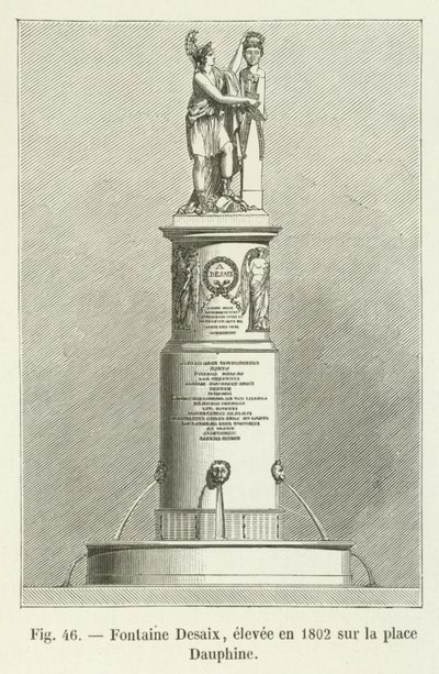 Fontaine Desaix, reist i 1802 på Place Dauphine av French School