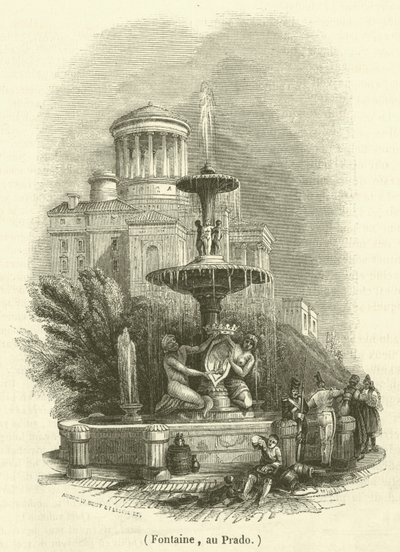 Fontaine, au Prado (gravering) av French School