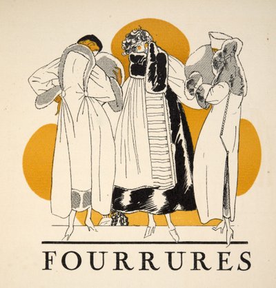 Pelsverk fra Gazette de Bon Ton, utgivelsesdato 1920 (sjablongtrykk) av French School