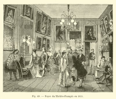 Foajeen til Theatre-Francais i 1855 av French School