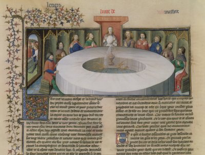 Fr.120 f.524v The Knights of the Round Table fra The Story of Lancelot, fra La Quite de Saint Graal av French School
