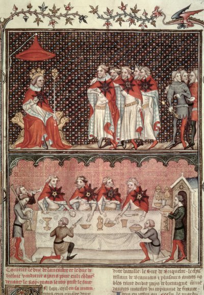 Fr 2813 fol.39 Dauphin Charles (1338-80) og deputerte for de tre stater, fra Grandes Chroniques de France, 1375-79 av French School