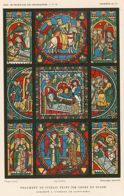 Fragment av farget glass malt etter ordre fra Suger av French School