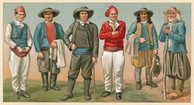 Frankrike kostyme av French School