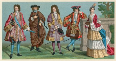 Frankrike XVII-XVIIIth Cent Costume av French School