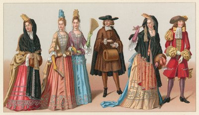Frankrike XVIIth Cent-kostyme av French School