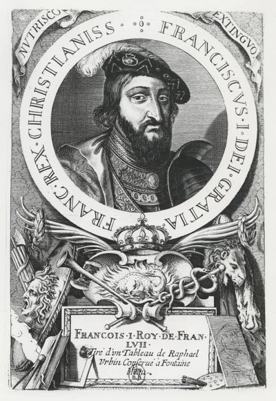 Frans I av Frankrike (gravering) av French School