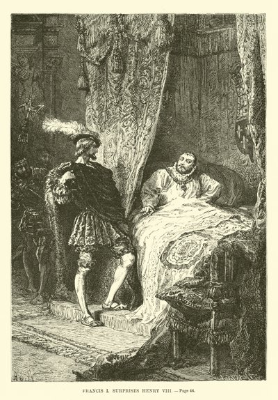Frans I overrasker Henrik VIII av French School