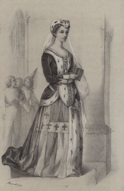 Francoise De Bretagne, hertuginne av Bretagne (gravering) av French School