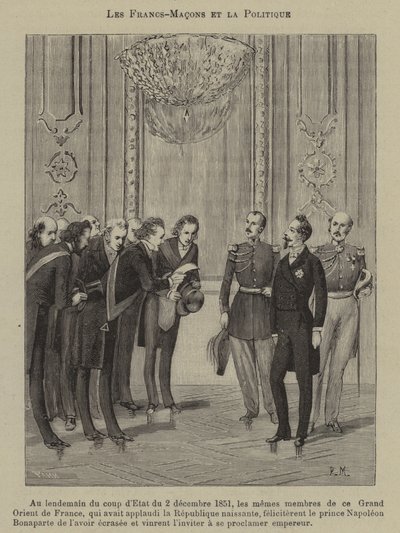 Frimurere og politikk (gravering) av French School