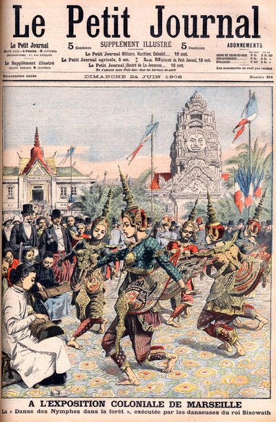 Fransk kolonialutstilling i Marseilles - Illustrasjon for Le Petite Journal, 24. juni 1906 (gravering) av French School