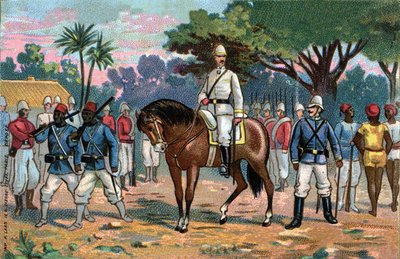 Fransk ekspedisjon til Dahomey: Den franske general Alfred Amedee Dodds (1842-1922) til Benin (Dahomey) i 1892. av French School