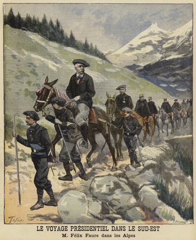 Frankrikes president Felix Faure i Alpene, 1897 av French School