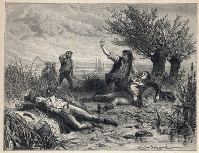 French Revolution: suicide by poisoning of politicians Francois Buzot (1760-1794) and Jerome Petion de Villeneuve (1759-1794) av French School