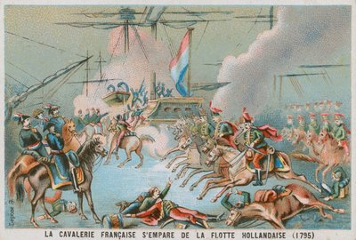Fransk kavaleri som fanget den nederlandske flåten, 1795 av French School