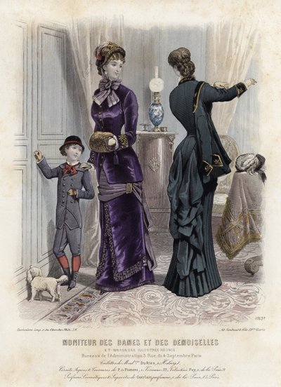Fransk moteplate, sent på 1800-tallet av French School