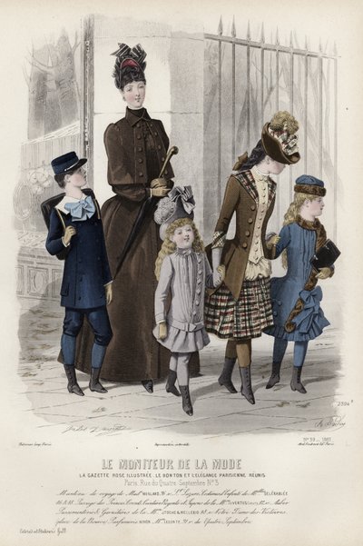 Fransk moteplate, sent på 1800-tallet av French School