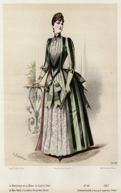 Fransk moteplate, sent på 1800-tallet av French School