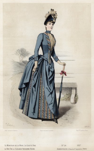 Fransk moteplate, sent på 1800-tallet av French School