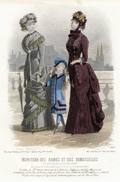 Fransk moteplate, sent på 1800-tallet av French School