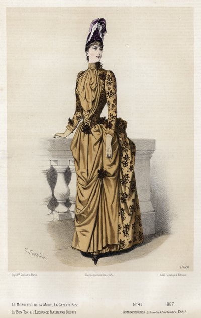 Fransk moteplate, sent på 1800-tallet av French School