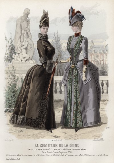 Fransk moteplate, sent på 1800-tallet av French School