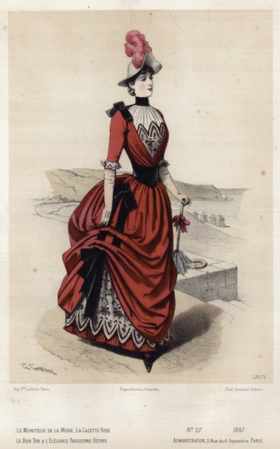 Fransk moteplate, sent på 1800-tallet av French School