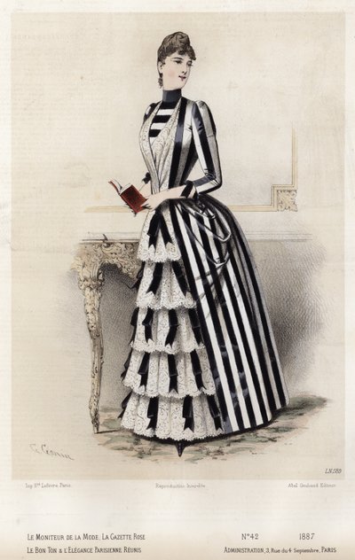 Fransk moteplate, sent på 1800-tallet av French School
