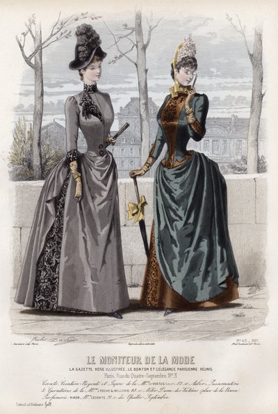 Fransk moteplate, sent på 1800-tallet av French School