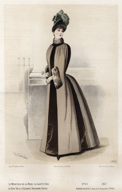 Fransk moteplate, sent på 1800-tallet av French School