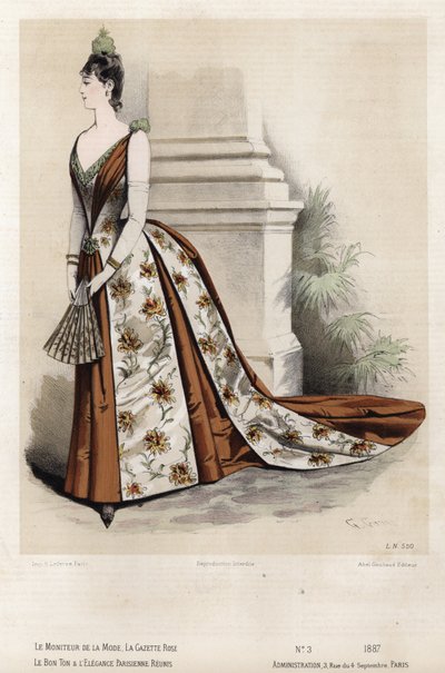 Fransk moteplate, sent på 1800-tallet av French School
