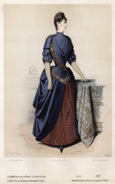 Fransk moteplate, sent på 1800-tallet av French School