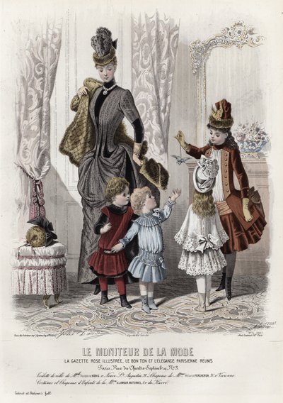 Fransk moteplate, sent på 1800-tallet av French School
