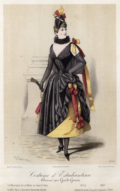 Fransk moteplate, sent på 1800-tallet av French School