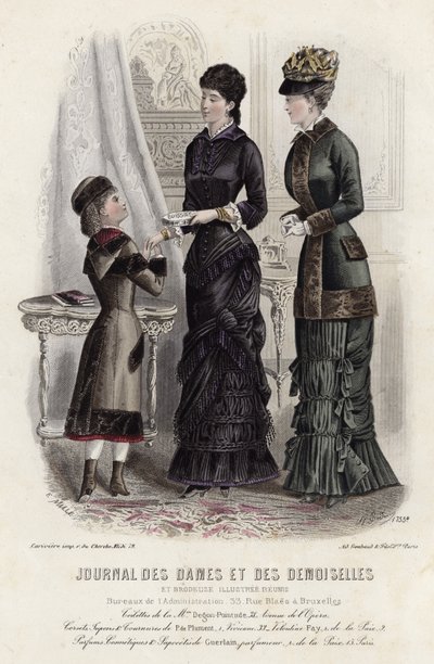 Fransk moteplate, sent på 1800-tallet av French School