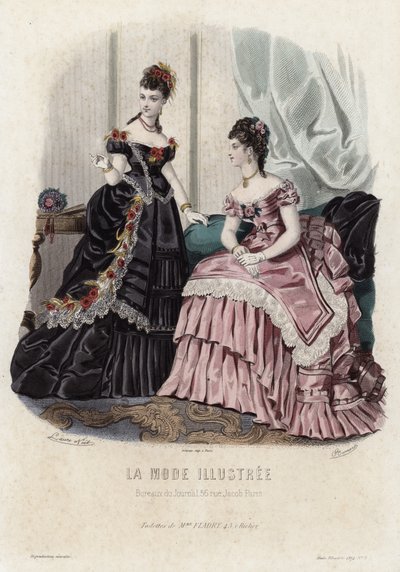 Fransk moteplate, sent på 1800-tallet av French School