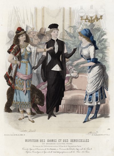 Fransk moteplate, sent på 1800-tallet av French School