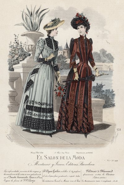 Fransk moteplate, sent på 1800-tallet av French School