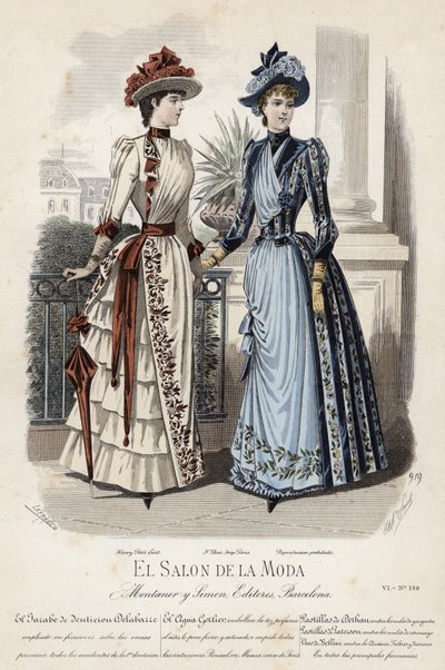 Fransk moteplate, sent på 1800-tallet av French School