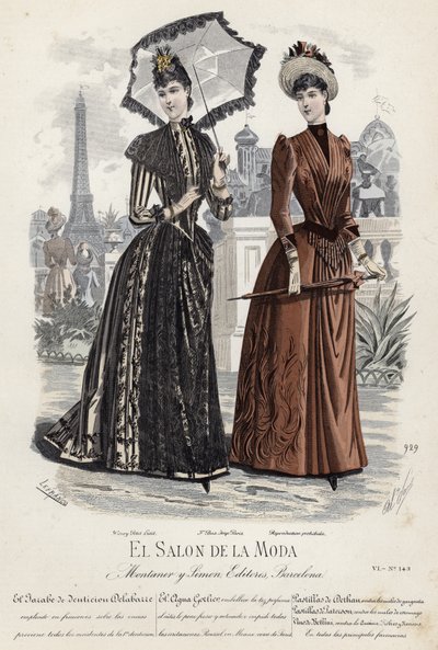 Fransk moteplate, sent på 1800-tallet av French School