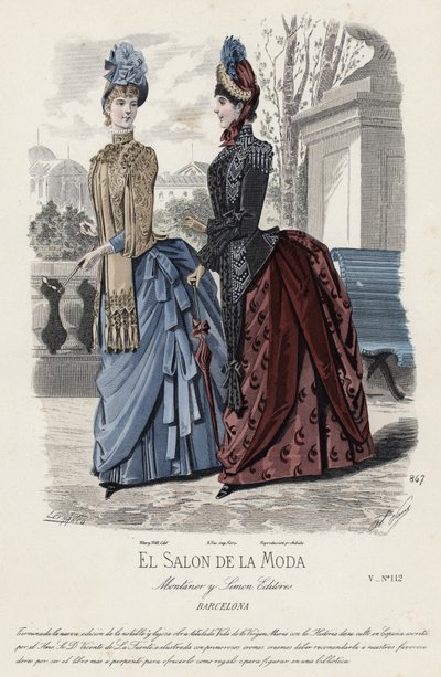 Fransk moteplate, sent på 1800-tallet av French School