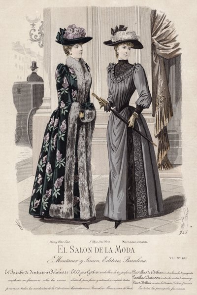 Fransk moteplate, sent på 1800-tallet av French School