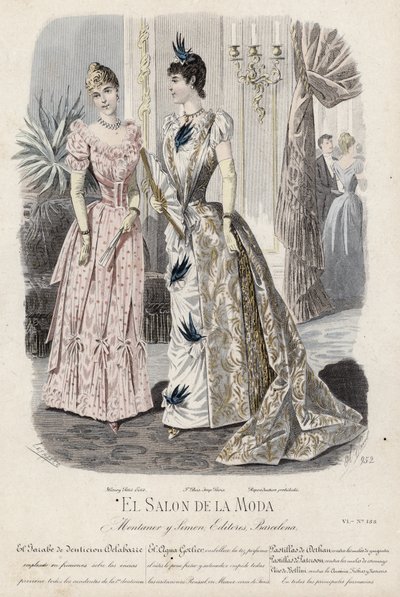 Fransk moteplate, sent på 1800-tallet av French School