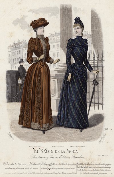 Fransk moteplate, sent på 1800-tallet av French School