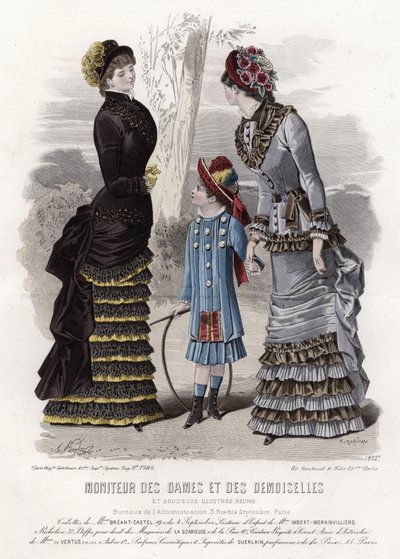 Fransk moteplate, sent på 1800-tallet av French School